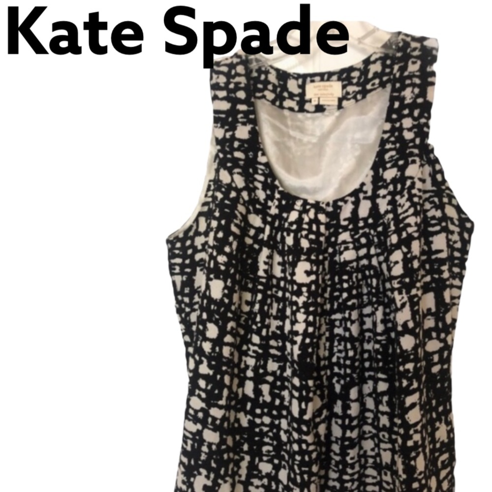 Kate Spade Sleeveless Black & White Design Top M